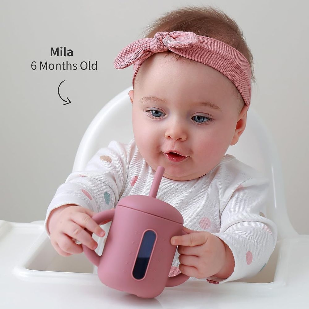 Silicone straw cup with handles, 6 oz photo 4